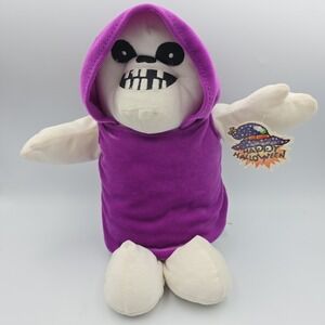 11" Good Stuff Smiling Skeleton Reaper Purple Plush Halloween